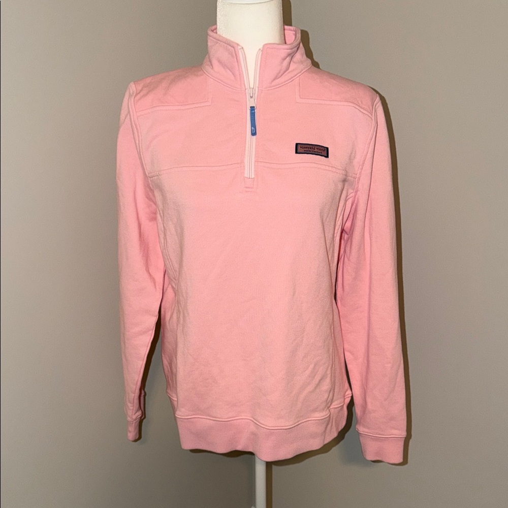 NWT Vineyard Vines Shep Women's Pink Quarter-Zip Pullover Medium